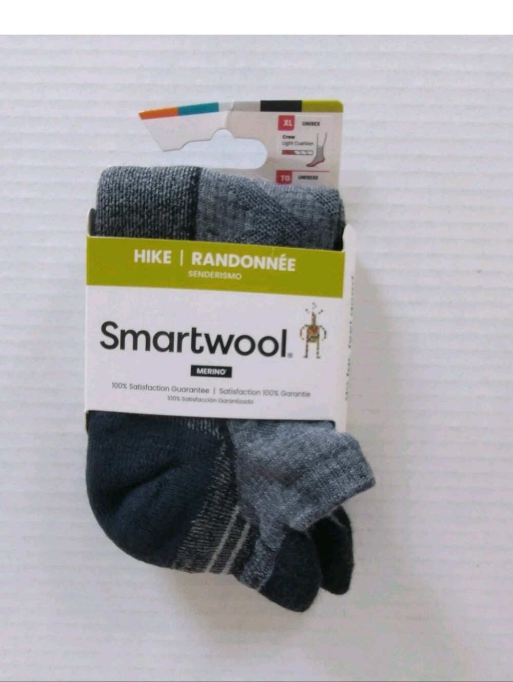 Smartwool Hike Merino Wool Size XL M12-14.5 W13-15.5 Crew Socks NWT 1 pr Unisex